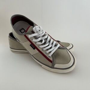 D.A.T.E. Low-Top Sneakers Neutral Canvas Red Stripe size 38 EU; 7.5 US